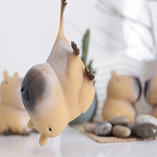 Close-up of the CapyPlay Capybara Squishy Fidget Toy's multicolor design, highlighting its premium rubber material and adorable features.
