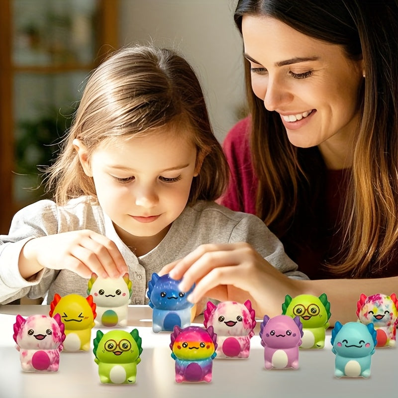 AxolotlJoy 30 Stuks Mini Axolotl Squishy Speeltjes - Rustgevende Fidget