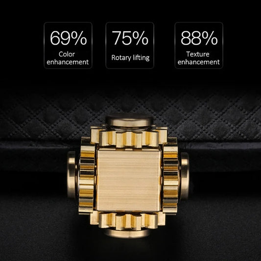 Kbxlife Fidget Kubus Metaal - Messing CNC Ontwerp Voor Stressverlichting
