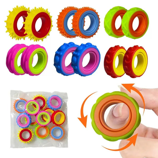 Muddy Puddles Draaiende Fidget Ringen Set - Sensorische Stressverlichting
