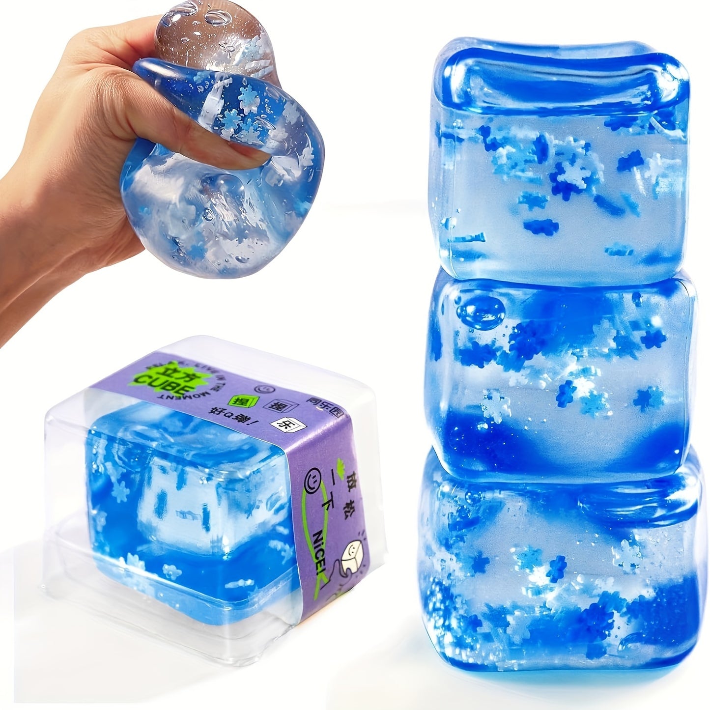 CalmCube Stress Kubus Squishy Ballen - IJsblokvorm Kalmte Focus