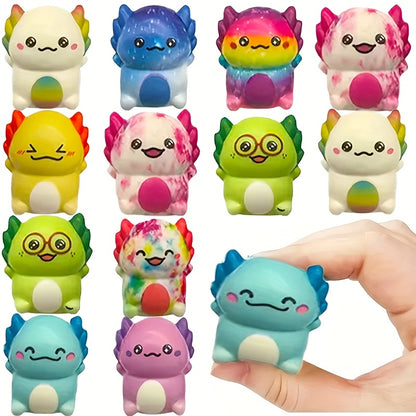 AxolotlJoy 30 Stuks Mini Axolotl Squishy Speeltjes - Rustgevende Fidget