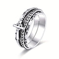 VONALAH Sterling Silver Fidget Ring Cross Edition