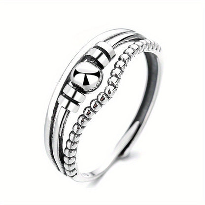 Huatairy Sterling Silver Fidget Ring Rotating Bead Limited