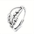 Huatairy S925 Silver Fidget Ring Rotating Beads Elite