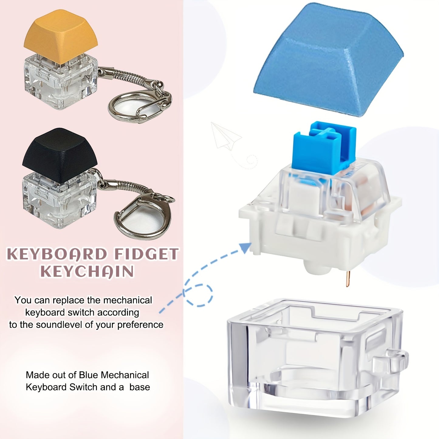 ZenKey Stressverminderend Toetsenbord Sleutelhanger - Knijp Voor Ontspanning