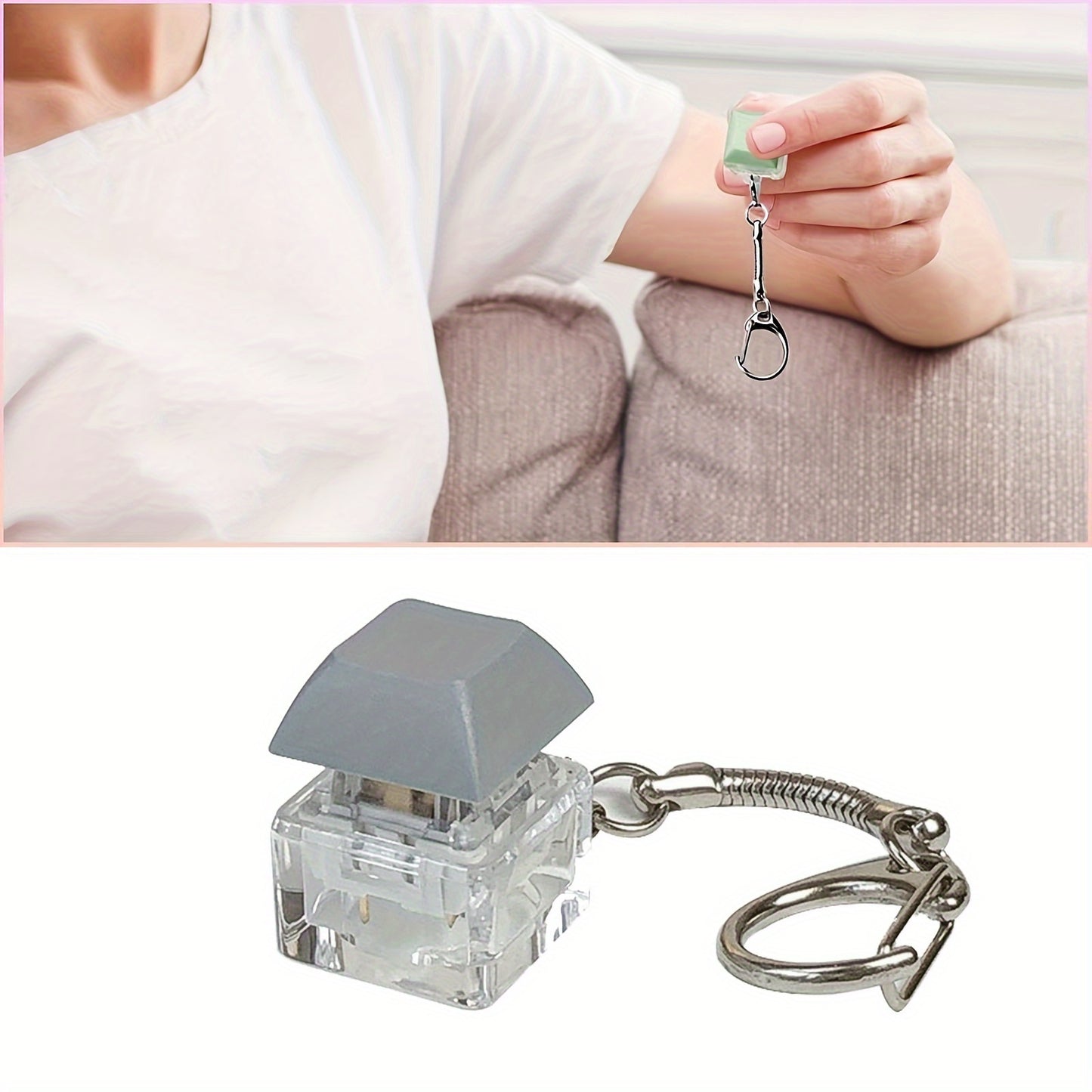 ZenKey Stressverminderend Toetsenbord Sleutelhanger - Knijp Voor Ontspanning