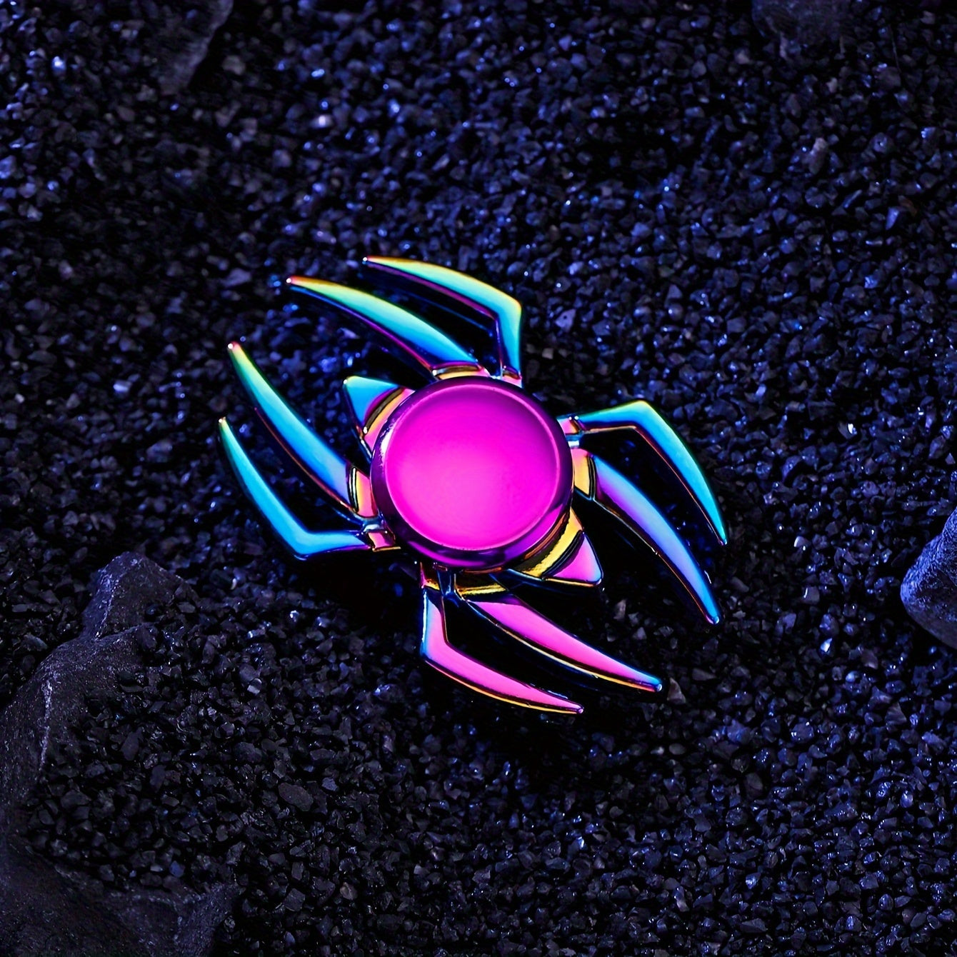 KidzSpin Iridescent Metal Spider Spinner Limited