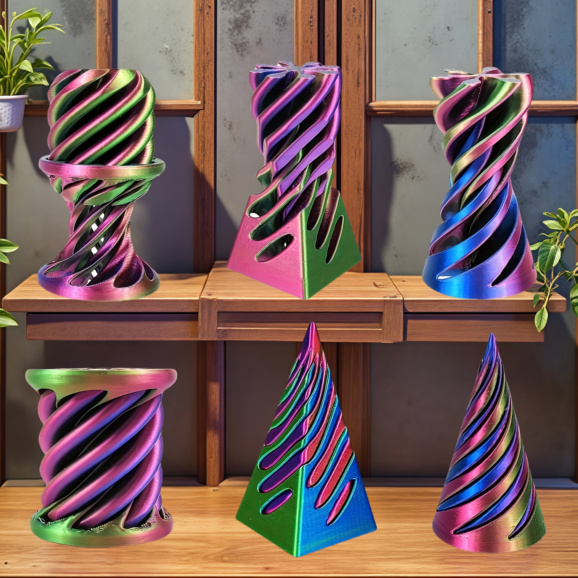 DekoNova Fidget Cones Antigravity Desk Pyramid Acrylic Elite