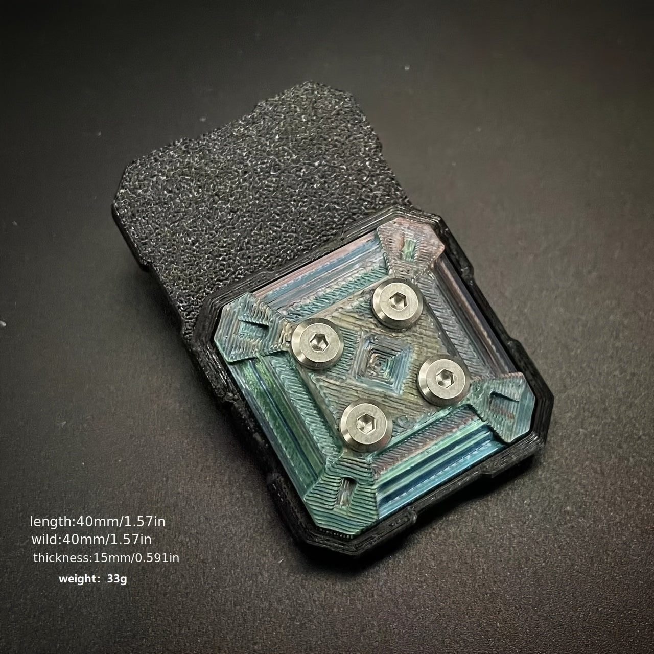 NovaCraft 3D Heart Fidget Slider Metal Closure Exclusive