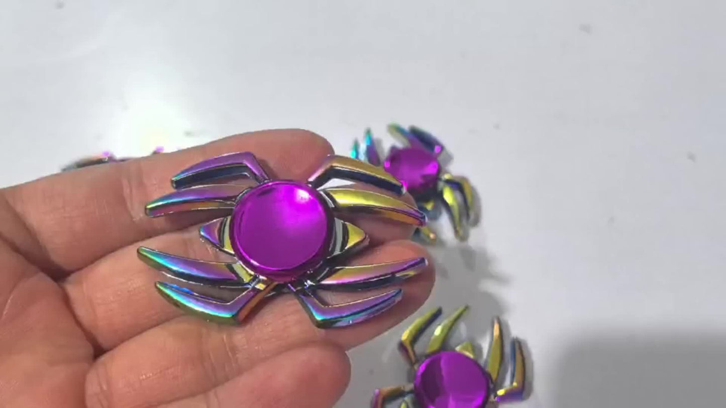 KidzSpin Iridescent Metal Spider Spinner Limited