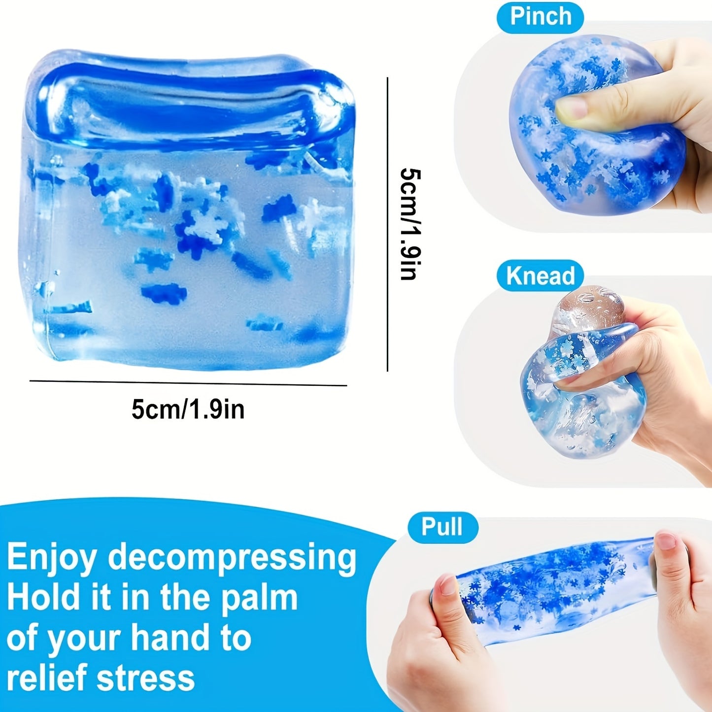 GripNova Drie Stuks IJsblok Knijp Fidget Ballen Set - Stressverlichting