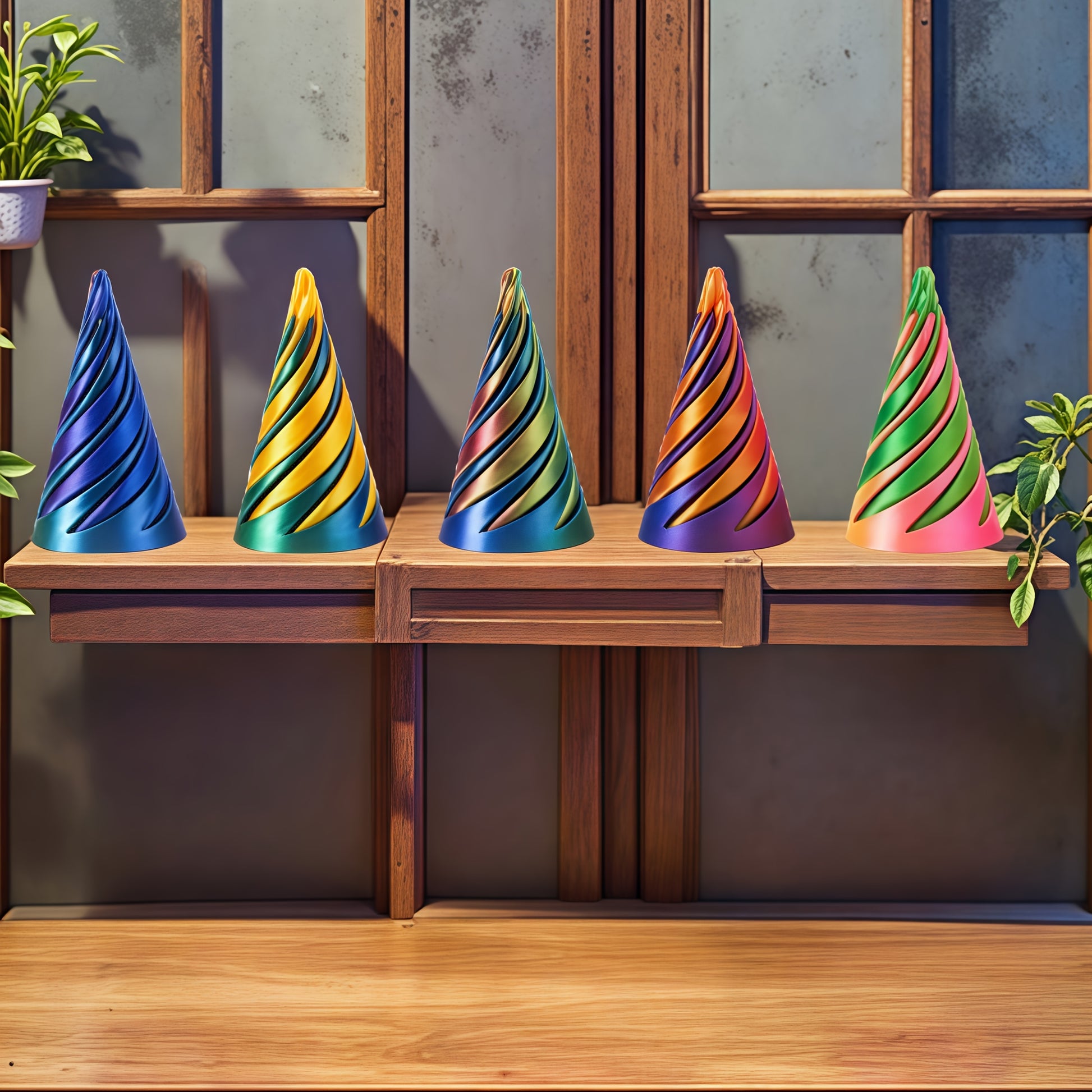 DekoNova Fidget Cones Antigravity Desk Pyramid Acrylic Elite