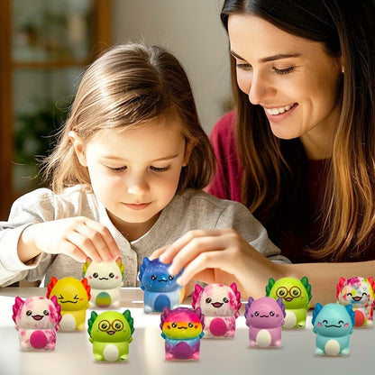 AxolotlJoy 30 Stuks Mini Axolotl Squishy Speeltjes - Rustgevende Fidget