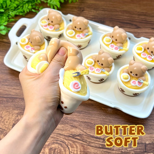 BearZen Bear Ramen Squishy Toy - Langzaam Rijzend Stressverlichting Op Bureau