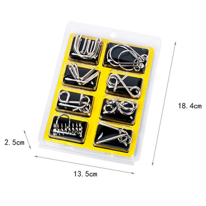 OLOEY 8-Delige Metalen Montessori Draadpuzzel Set - Cognitie Versterkt