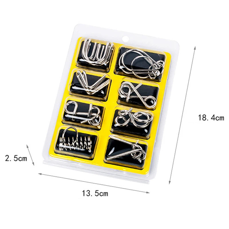 OLOEY 8-Delige Metalen Montessori Draadpuzzel Set - Cognitie Versterkt