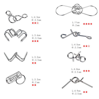 OLOEY 8-Delige Metalen Montessori Draadpuzzel Set - Cognitie Versterkt