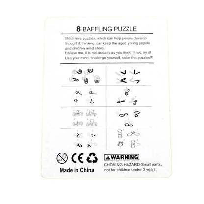OLOEY 8-Delige Metalen Montessori Draadpuzzel Set - Cognitie Versterkt