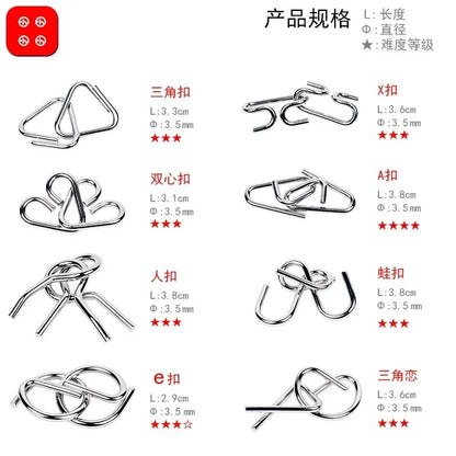 NovaMind Metaal Montessori Puzzelset 8-Delig - Stimuleert Aandacht En Stress