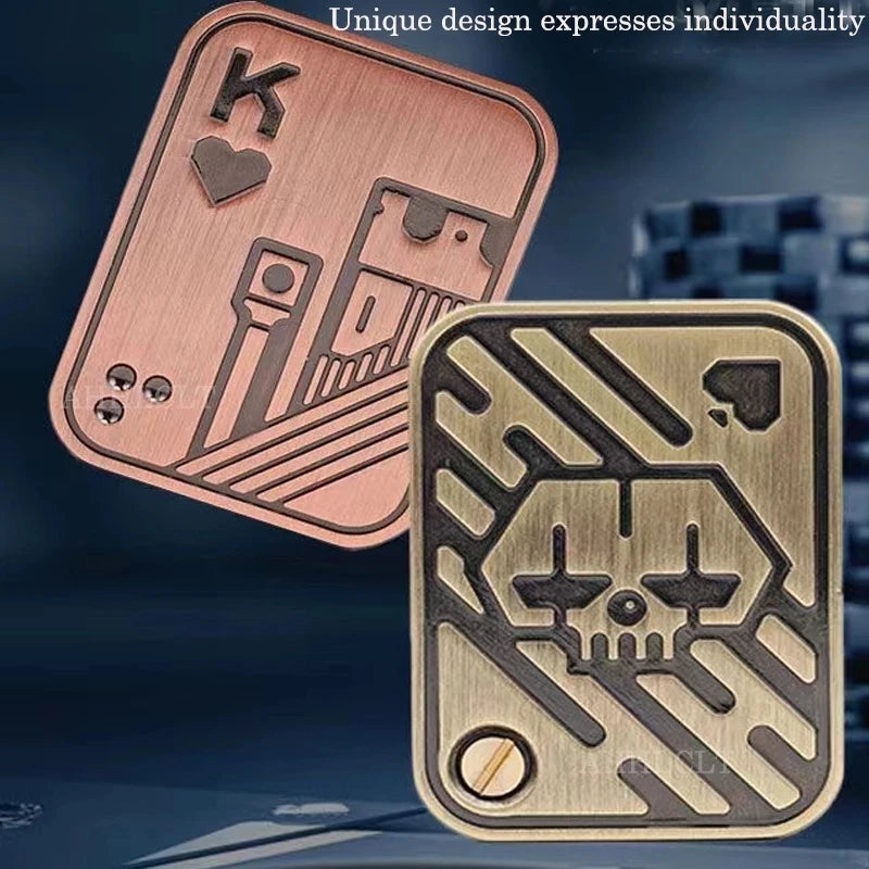 KK AA Fidget Slider - Compacte Metalen Schedel Voor Focus - Fidgetmania