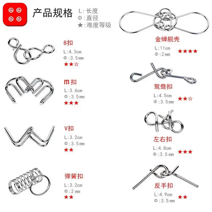 NovaMind Metaal Montessori Puzzelset 8-Delig - Stimuleert Aandacht En Stress