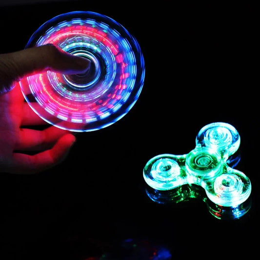 XMSJ LED Licht Fidget Spinner - Gloeit In Het Donker Voor Stressvermindering