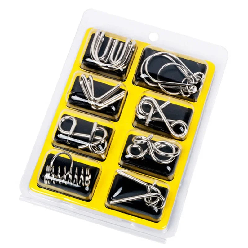 OLOEY 8-Delige Metalen Montessori Draadpuzzel Set - Cognitie Versterkt