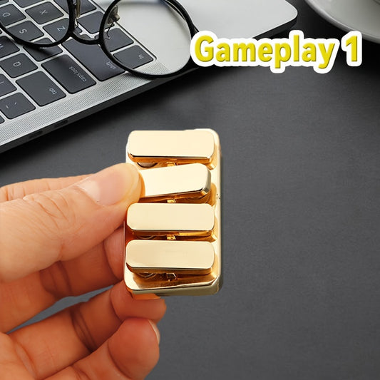 Golden Mini Piano Seesaw - Compacte Metalen Fidget voor Stressverlichting