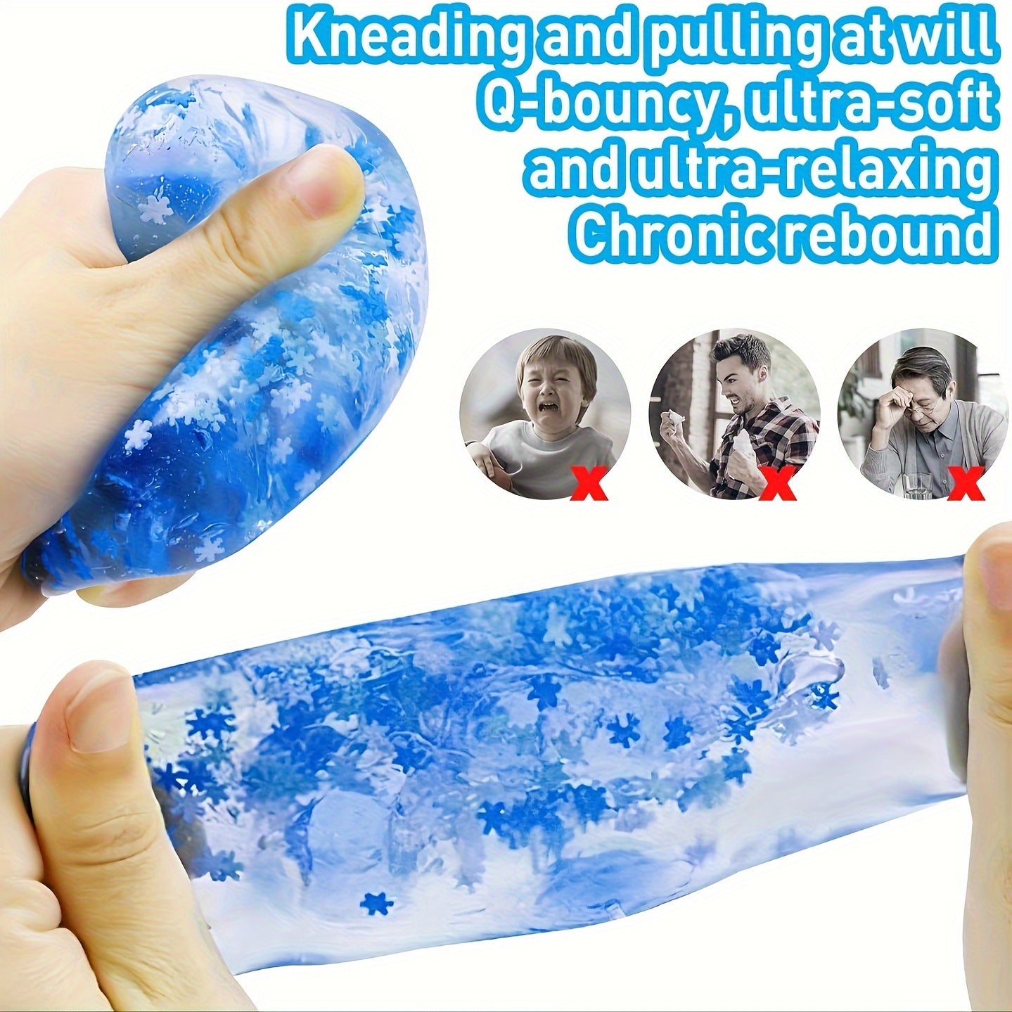 GripNova Drie Stuks IJsblok Knijp Fidget Ballen Set - Stressverlichting