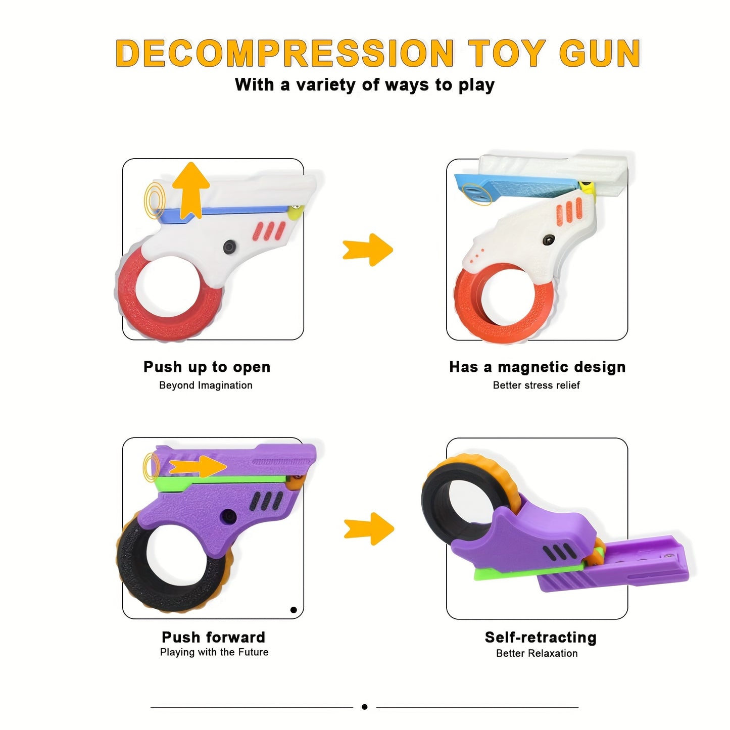 MindEase Fidget Slider 3D Geprint - Vier Modi Voor Stressverlichting Voor Autisme