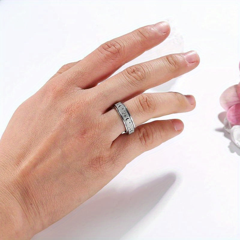 Florideco Rvs Fidget Ring - Discreet Stressverlichting Met Spin