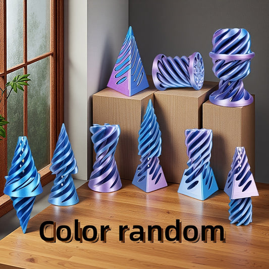 DekoNova Drie Fidget Cones Blauw Paars - Antigraviteits Pyramide Voor Bureau