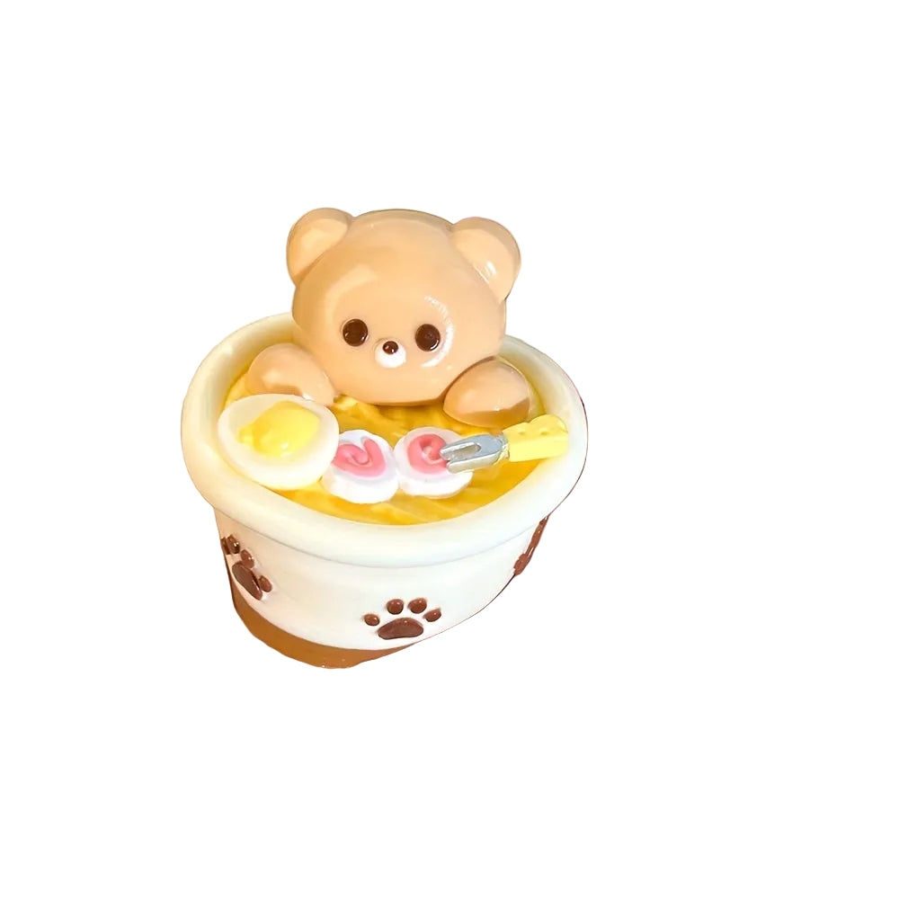 BearZen Bear Ramen Squishy Toy - Langzaam Rijzend Stressverlichting Op Bureau